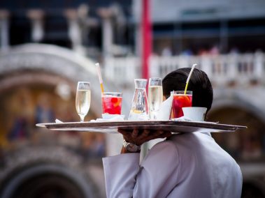 waiter serving beverages